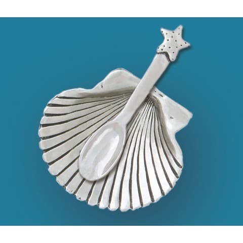 Shell Salt Cellar with Spoon