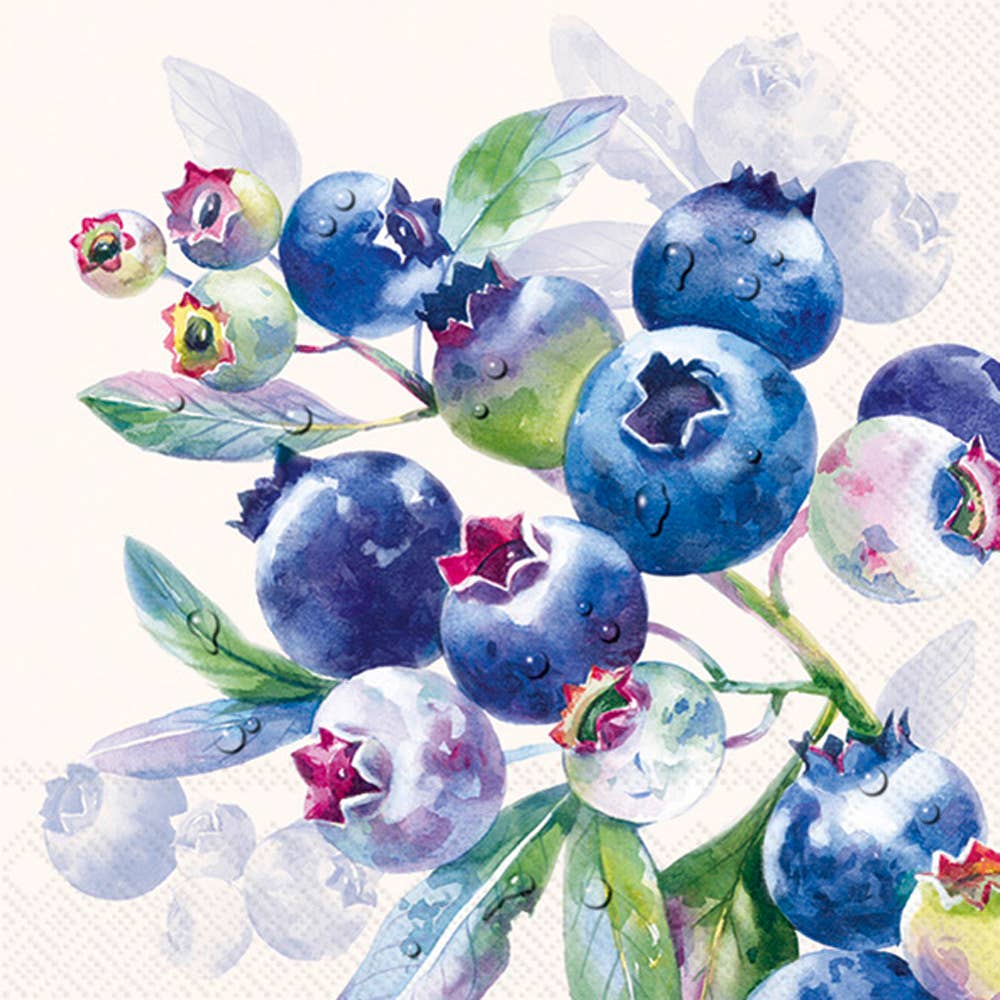 Blueberry Paper Cocktail Napkins