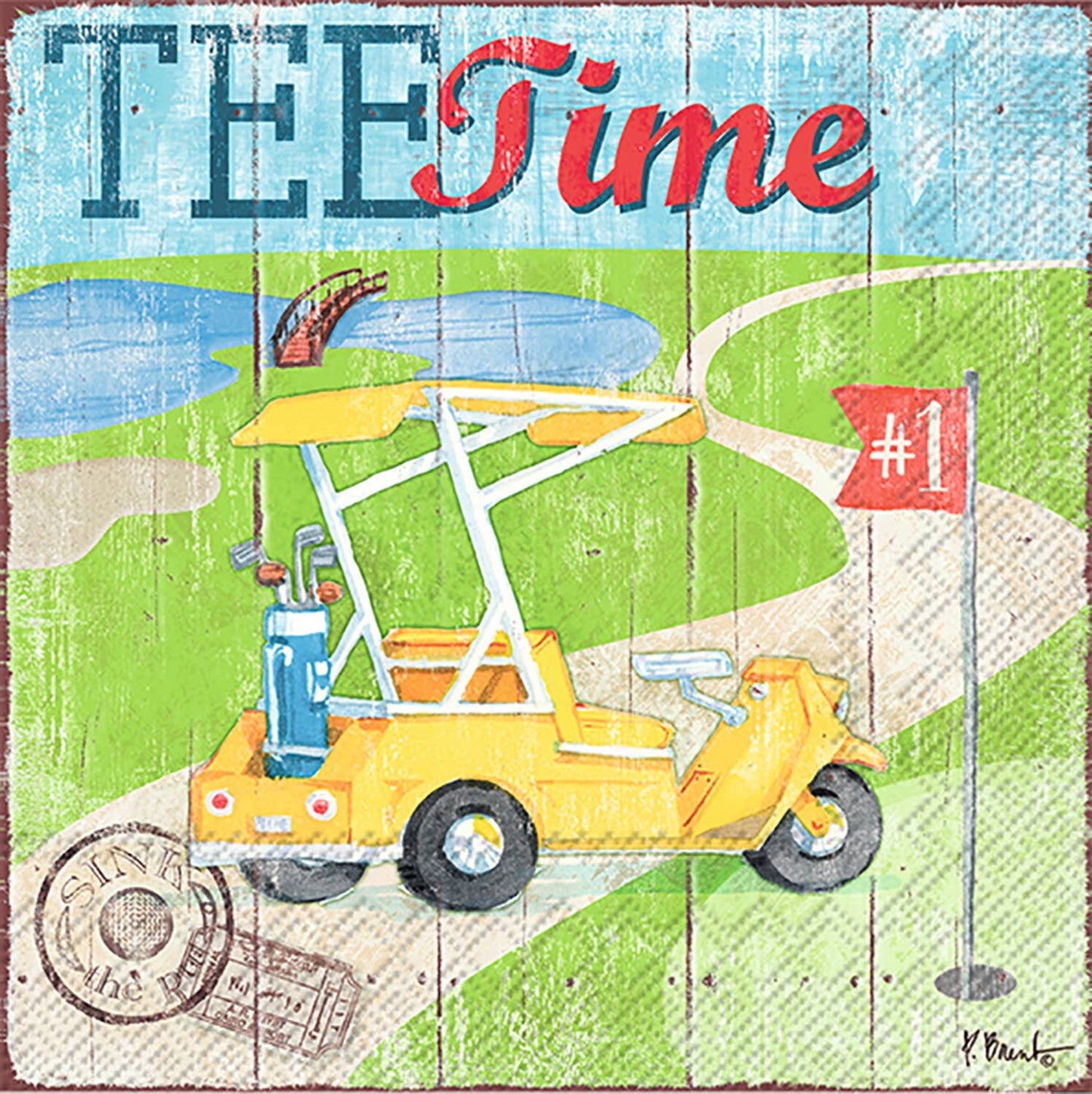 Tee Time Golf Paper Cocktail Napkins