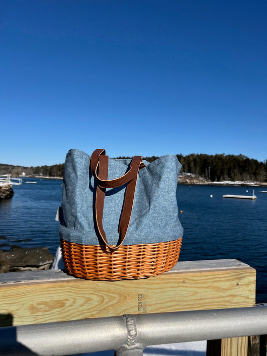 Coronado Canvas and Willow Basket Tote