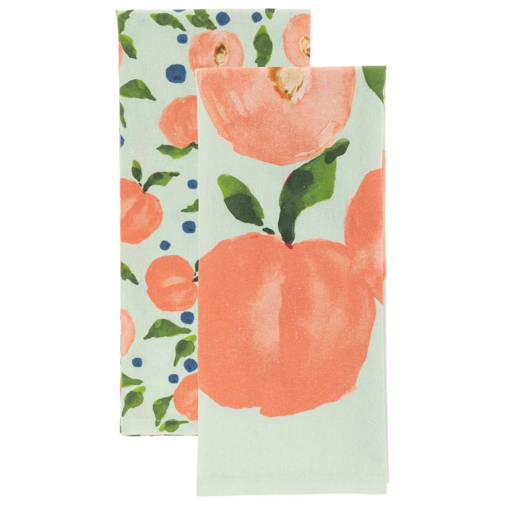 Peaches Cotton 28" Tea Towels Set of 2