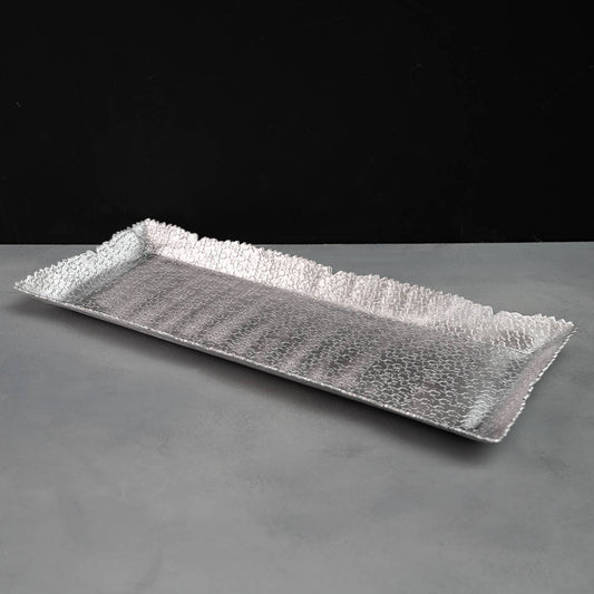 Silver Hammered Cutting Tray - Rectangular Shape