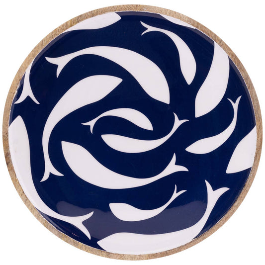 Navy Swirl Fish Platter