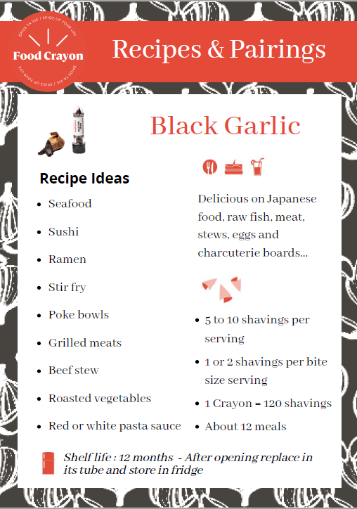 Black Garlic Food Crayon with Sharpener