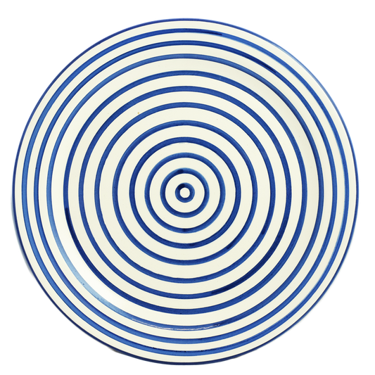 Cobalt Stripe Round Platter