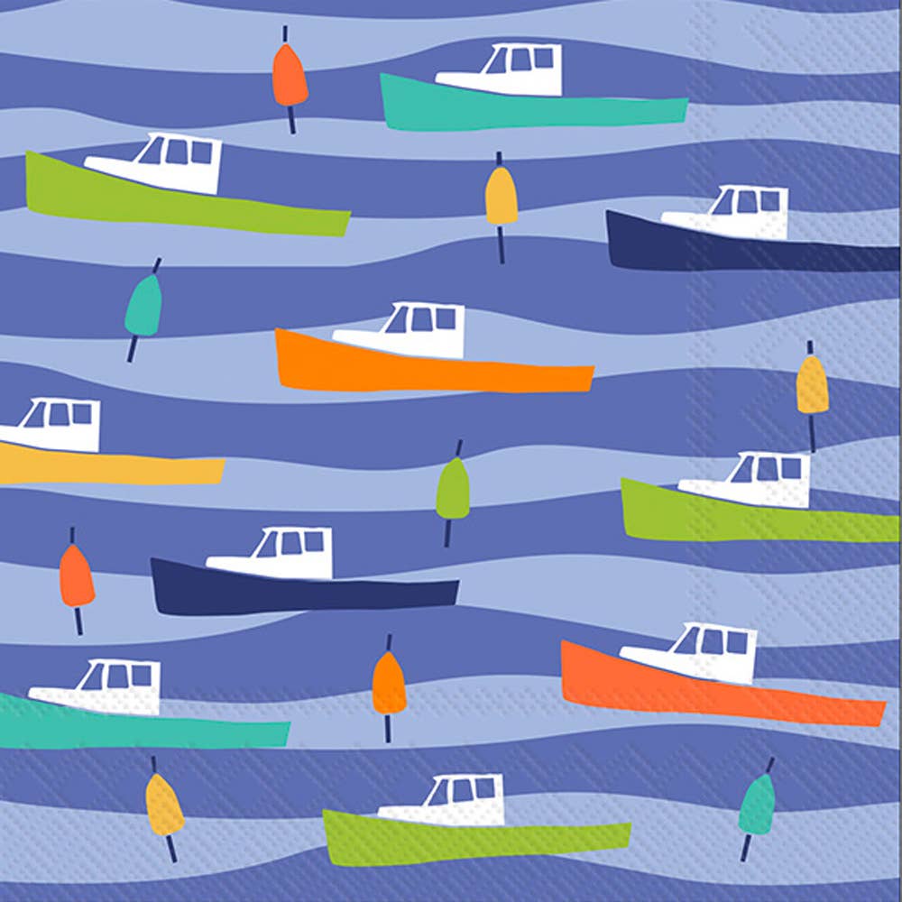 Paper Cocktail Napkin Lobster Boats