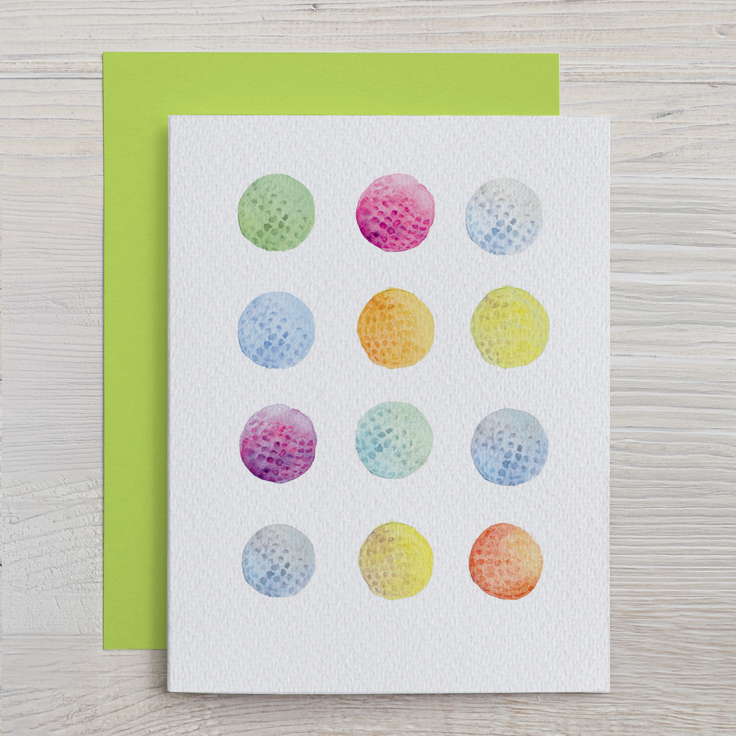 Watercolor Golf Note Card Set (6 assorted designs)