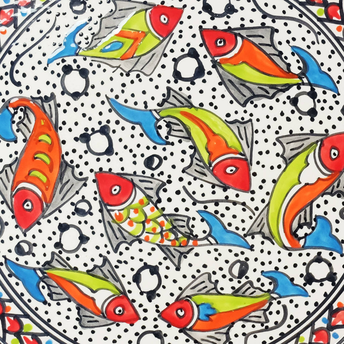 Rainbow Fish Ceramic Tapas Chip & Dip Server, Platter