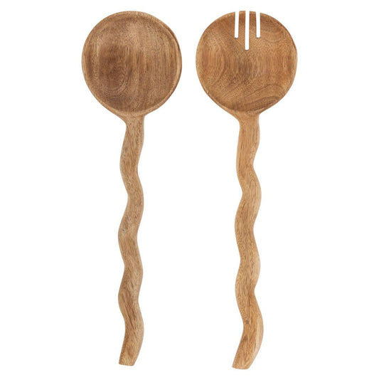 Wave Wood Serving Set - 11.25"