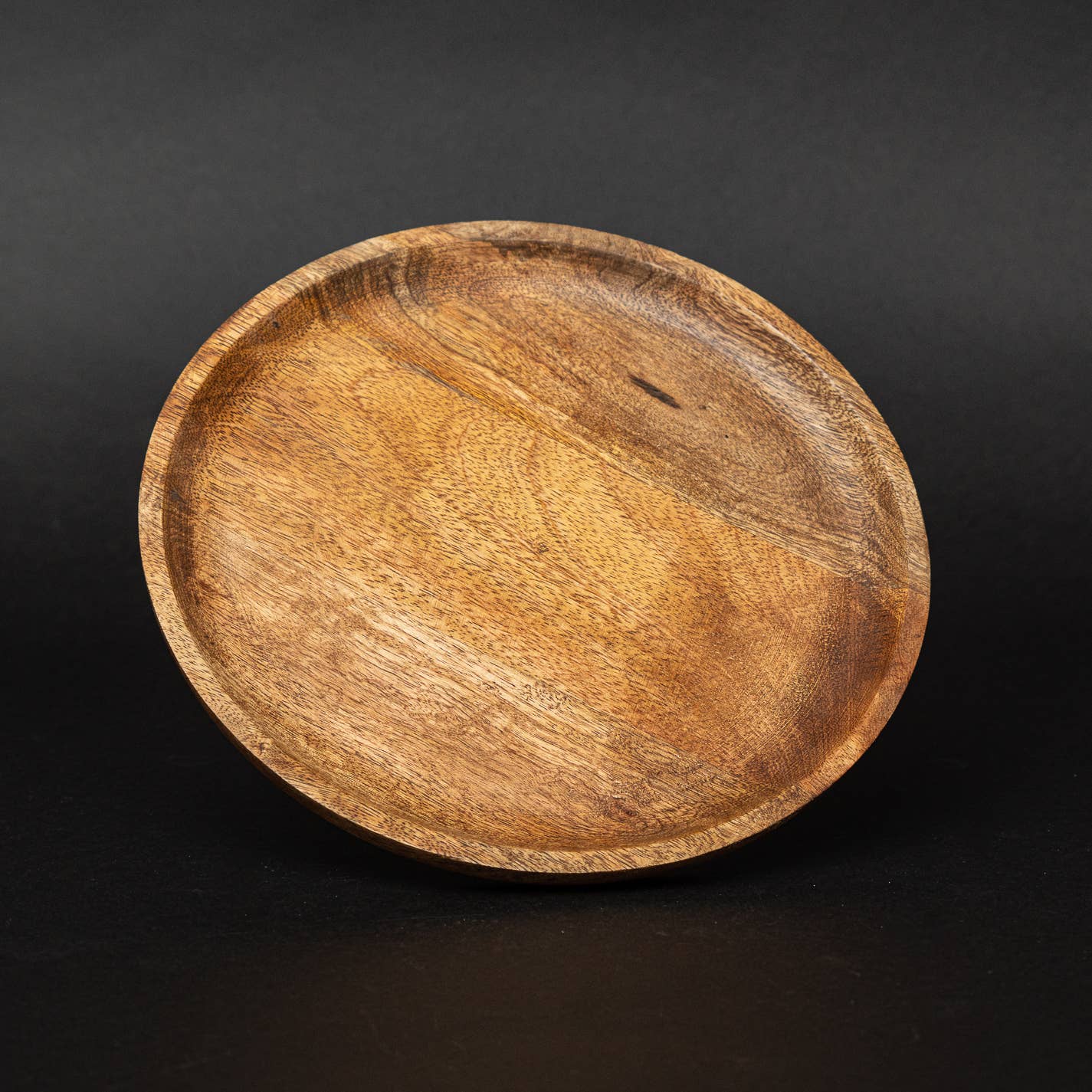 Large Natural Wood Round Tray