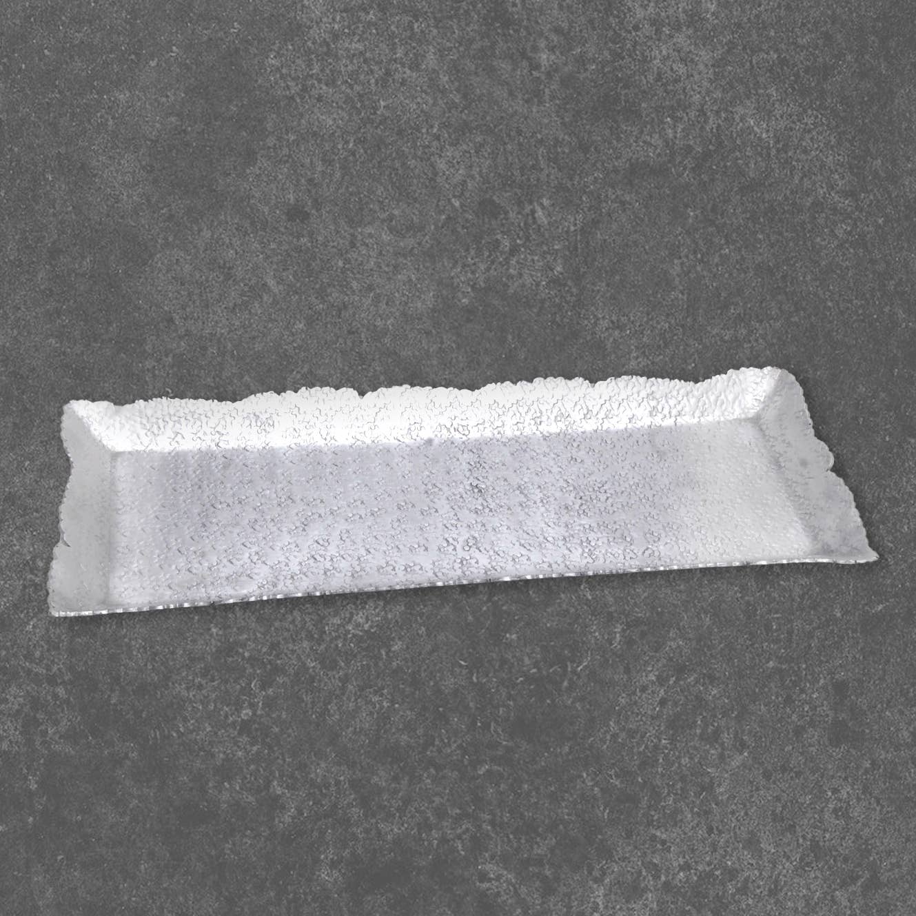 Silver Hammered Cutting Tray - Rectangular Shape