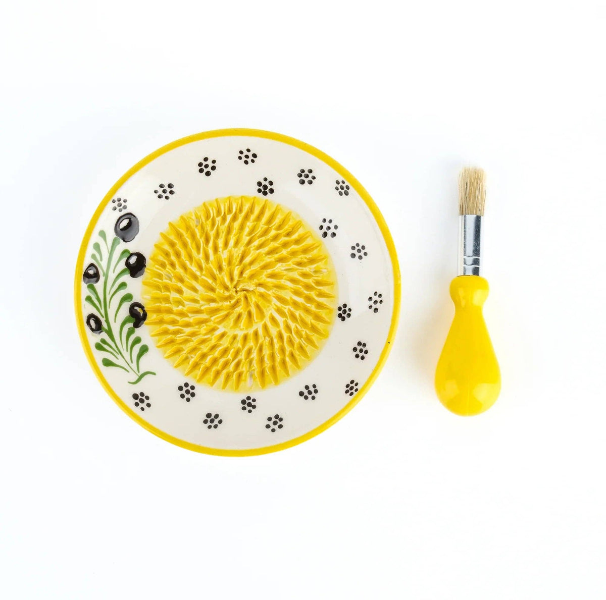 Ceramic Grater Plate with Stand – 6" Handmade Garlic & Ginger Grater