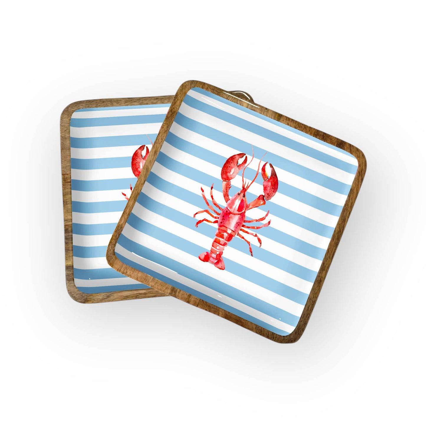 Lobster Stripe Square Trays