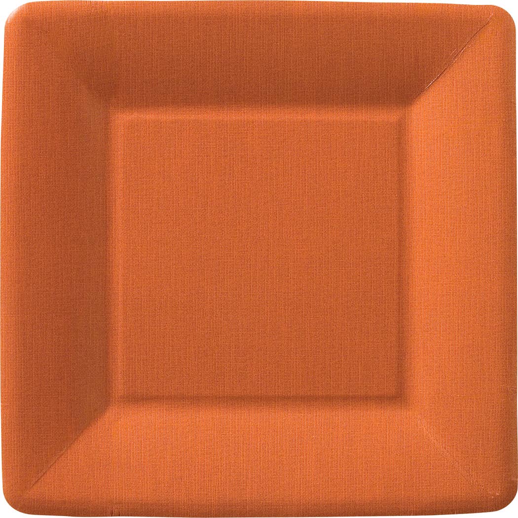 Orange Square Paper Plates