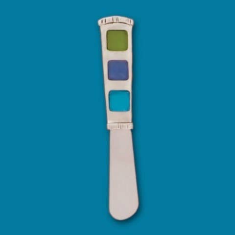 Seaview Rect Blue and Green Pate Knife