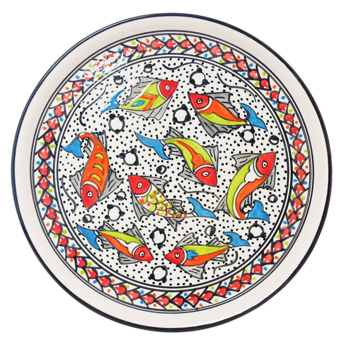 Rainbow Fish Ceramic Tapas Chip & Dip Server, Platter