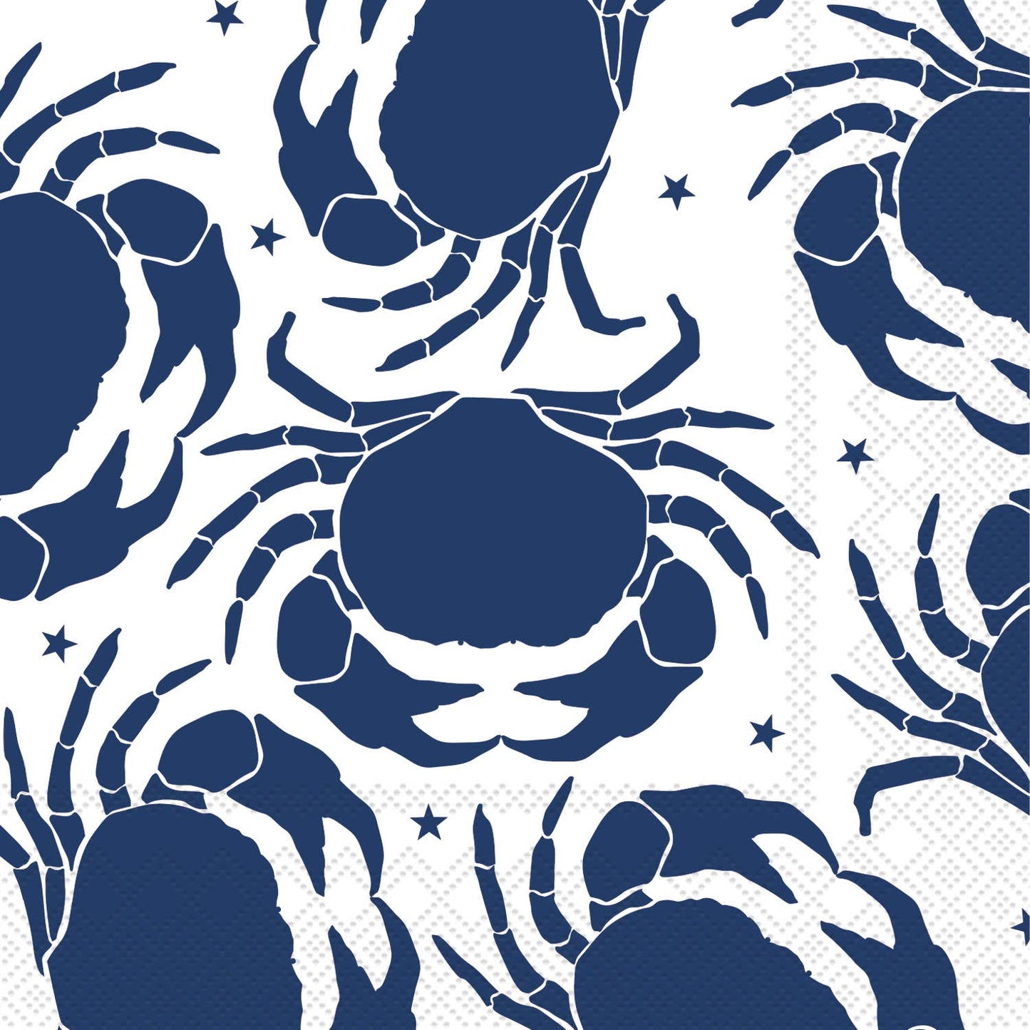 Paper Cocktail Napkins 20 Ct Navy Crabs