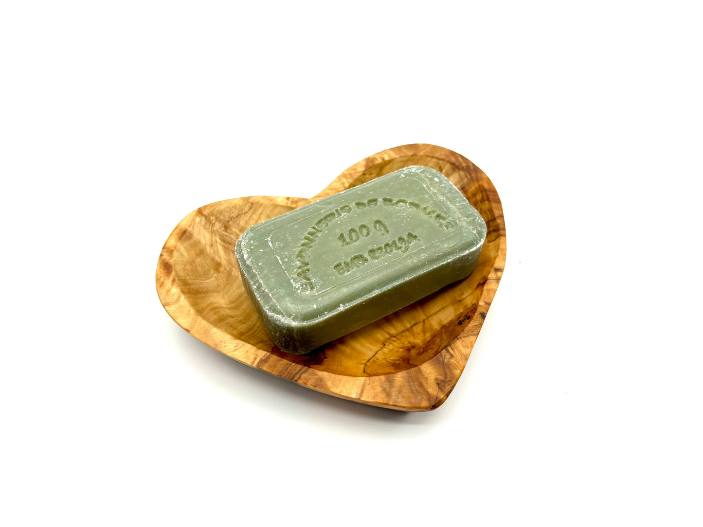 Olive Wood Heart‑Shaped Soap Dish