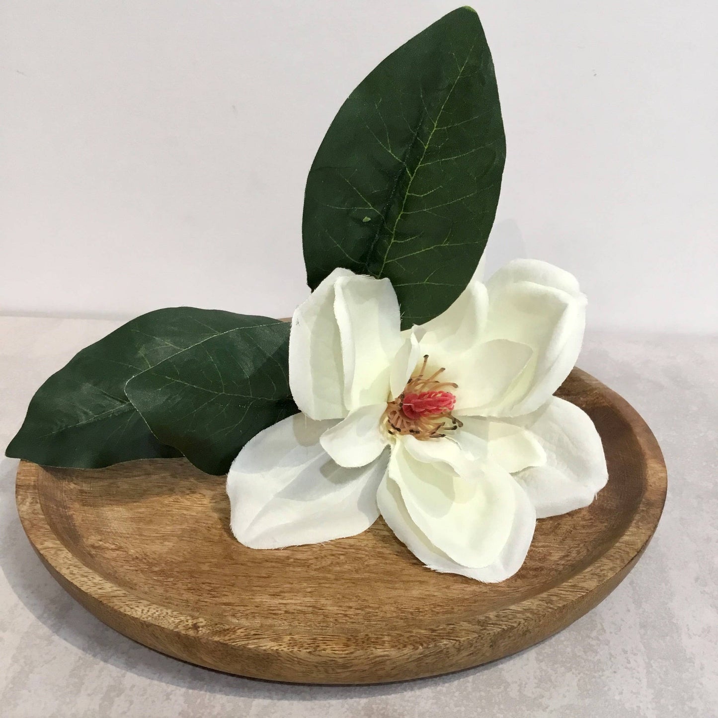 Large Natural Wood Round Tray