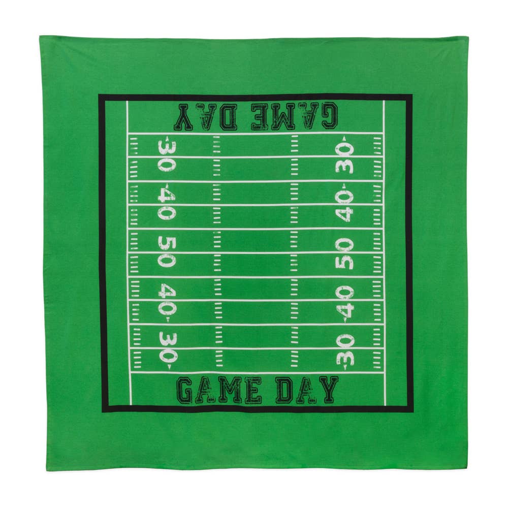 60" Square Game Day Football Cotton Tablecloth Football