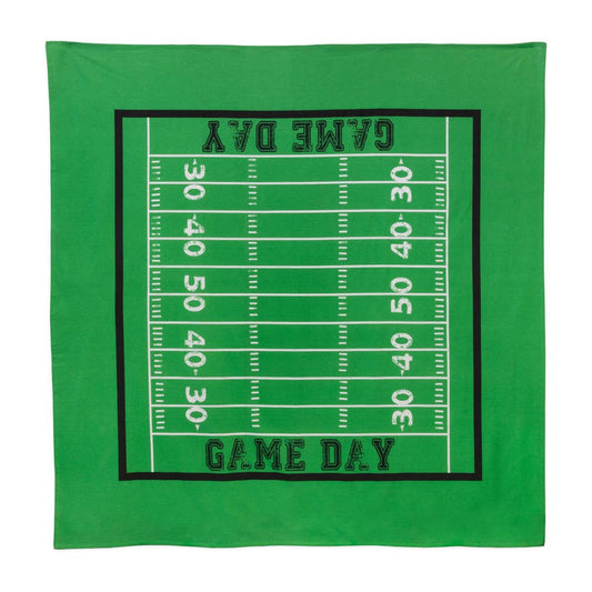60" Square Game Day Football Cotton Tablecloth Football