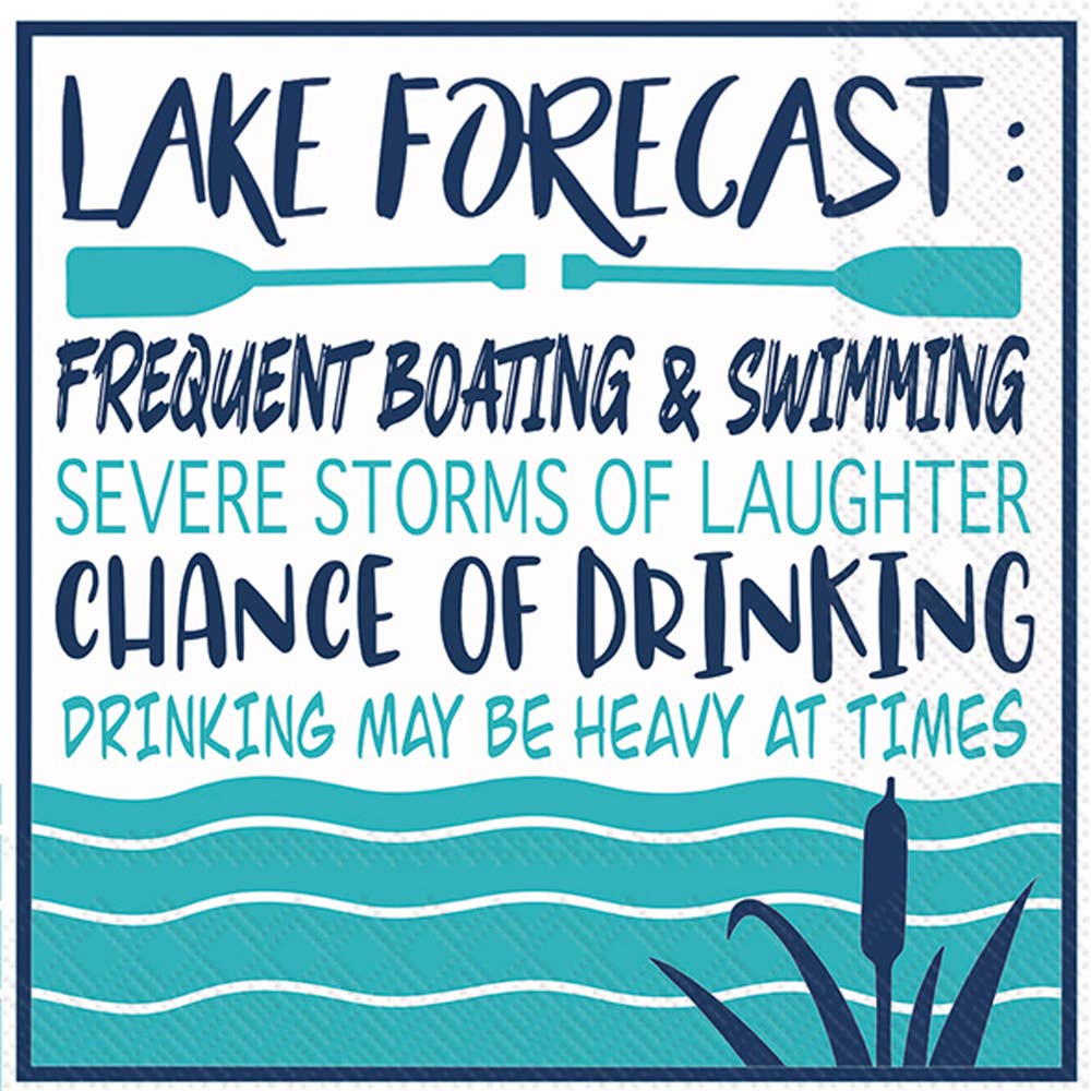 Lake Forecast Paper Cocktail Napkins