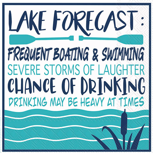 Lake Forecast Paper Cocktail Napkins